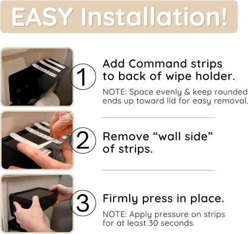 Miniatura 6 de Soporte para toallitas para baño – Organizador adhesivo de montaje en pared para toallitas húmedas – Estante de toallitas de inodoro de baño
