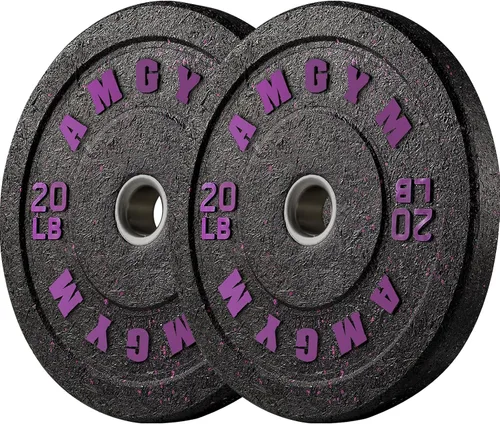 Miniatura 56 de Discos de peso olímpicos de 2 pulgadas y caucho para barras, discos para gimnasio en casa, entrenamiento de fuerza y levantamiento de pesas, 10 a