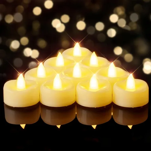 Miniatura 9 de BEICHI - Velas sin llama, paquete de 12/24/50/100/150 luces de té que funcionan con batería, velas votivas LED sin parpadeo para Halloween, Navidad