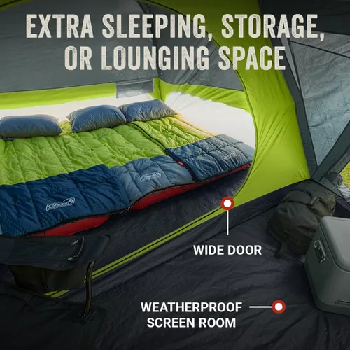 Miniatura 5 de Coleman Skydome Camping Tent with Screened Porch & 5-Minute Setup, Weatherproof 4/6/8 Person Tent with Rainfly & Carry Bag, Made of PFAS-Free
