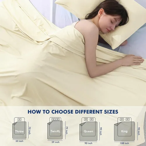 Miniatura 7 de Elegear Arc-Chill 3.0 - Mantas refrescantes para dormir con calor, fibra fría 3.0 con iones plateados para pieles sensibles, ultra ligeras