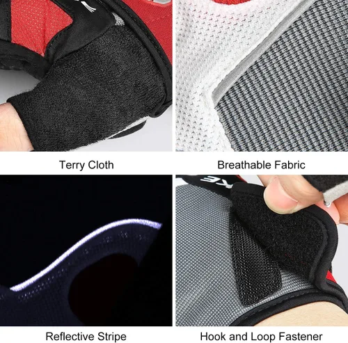 Miniatura 5 de Inbike - Guantes de ciclismo para hombre, 5 mm 0.19 pulgadas, almohadilla de gel absorbente de golpes, antideslizantes, transpirables