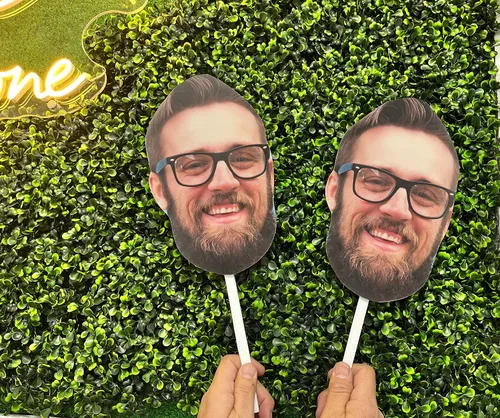 Miniatura 5 de Cara en palo, recorte de cara personalizado, accesorio de fiesta, cara gorda, corte de cabeza, cara de ventilador, boda, soltero, graduación, 6