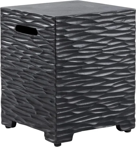 Miniatura 17 de COSIEST Mesa de tanque de propano para exteriores con diseño de grano de madera, mesa de tanque oculta exterior de 16 pulgadas, oculta el tanque