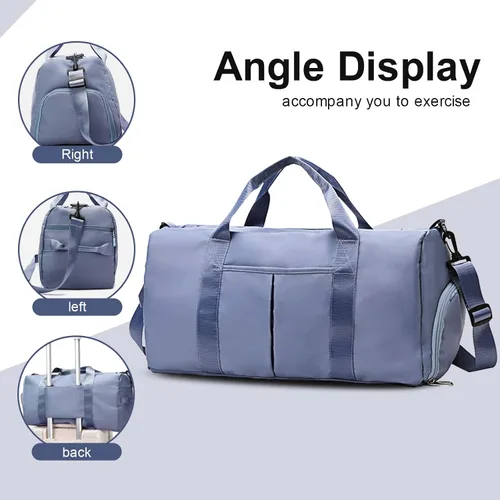 Miniatura 3 de ZGWJ Bolsa de viaje con relleno de hombro, impermeable, para mujeres y hombres, para natación, deportes, viajes, gimnasio, bolsa plegable