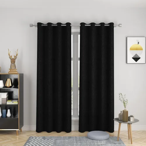 Miniatura 15 de UPOPO Cortinas de niveles de cocina negras de privacidad de lino texturizado de 24 pulgadas de largo, cortinas de café sobre el fregadero, cortinas