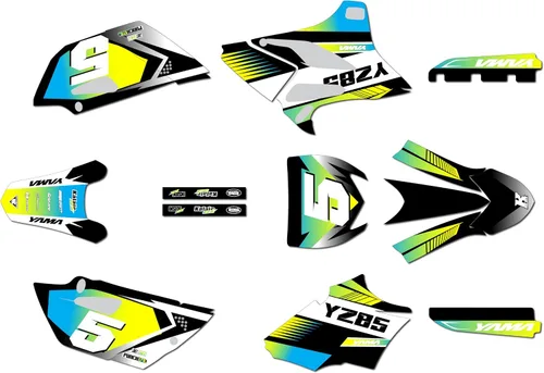 Miniatura 6 de Kit de gráficos para Yamaha YZ85 2015-2018 y 2019-2021 TURBO Series Azul 09 Mil - Adhesivos para motocicleta Dirt Pit Bike Motocicleta, accesorios