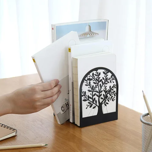 Miniatura 6 de Umikk Sujetalibros, Sujetalibros de Metal, Sujetalibros del Árbol de la Vida para Estantes, Sujetalibros Decorativos para el Hogar para Libros