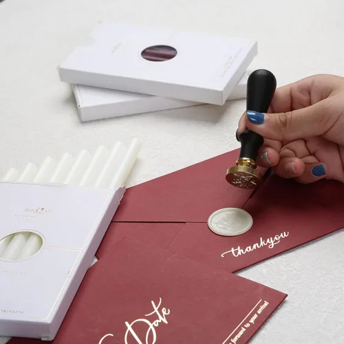 Miniatura 8 de UNIQOOO Pistola de pegamento translúcido esmerilado para sellar cera para sello de cera, ideal para invitaciones de boda, sobres de tarjetas, Vellum
