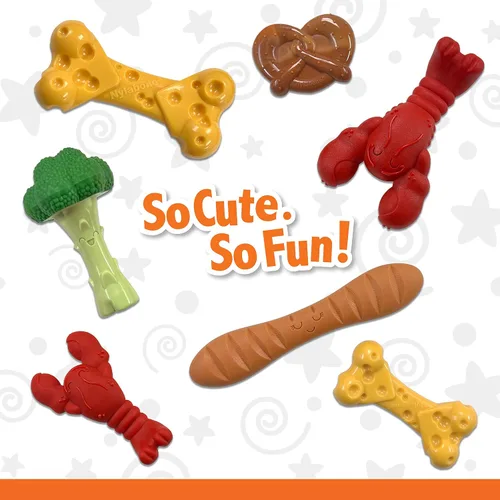 Miniatura 9 de Nylabone Juguete de queso para perros, juguete masticable para perros masticadores agresivos, mediano/lobo (1 unidad)