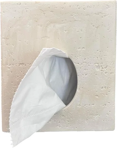 Miniatura 2 de Hymmah Soporte cuadrado para caja de pañuelos con bandeja, diseño único de cubo, dispensador de pañuelos para decoración para encimeras de tocador