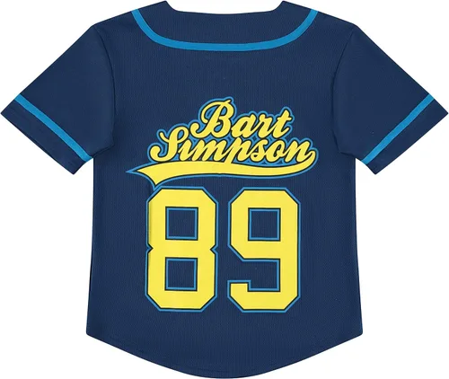Miniatura 2 de The Simpsons Homer, Bart, Lisa - Camiseta de béisbol de malla con botones para niños