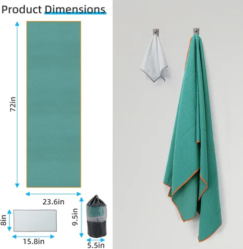 Miniatura 3 de YESLIFE Toalla de yoga caliente antideslizante extra gruesa con una toalla para el sudor, toalla de microfibra absorbente del sudor para esterilla