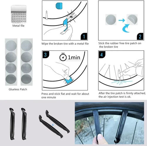 Miniatura 6 de Paquete de 2 neumáticos y tubos de bicicleta Cruiser de 26 x 2.125 pulgadas, neumáticos de pared blanca para bicicleta de playa con 2 palancas