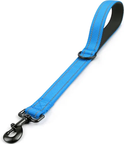 Miniatura 23 de Joytale Correa corta fuerte para perro de 18 pulgadas, 1.2 pulgadas de ancho, resistente, mango acolchado para control de tráfico, correa Negro