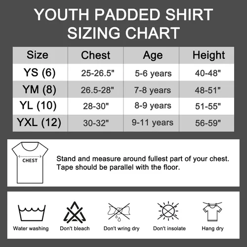 Miniatura 5 de Camisa acolchada de fútbol juvenil con protector de costillas en el pecho, para niños y niñas, camiseta protectora para fútbol, béisbol, sóftbol