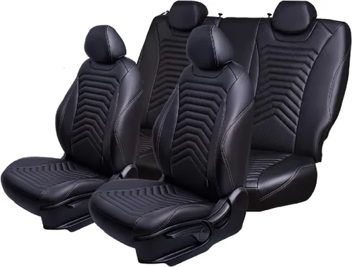Miniatura 20 de Lord AutoFashion - Fundas de asiento para Toyota Tacoma 2016-2023 Turin Diamond de ajuste personalizado, impermeables, de cuero ecológico, diseño