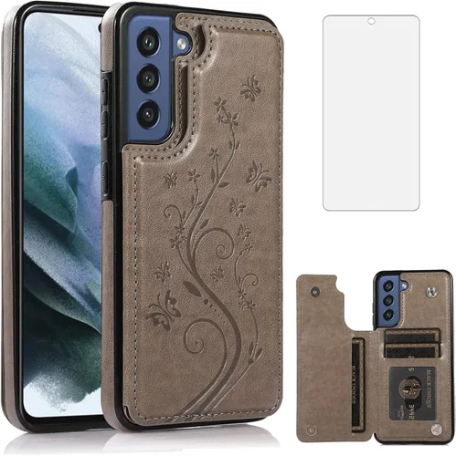 Miniatura 8 de Funda de teléfono para Samsung Galaxy S21 FE Gaxaly S 21 FE 5G con protector de pantalla de vidrio templado, tarjetero con soporte para tarjetero
