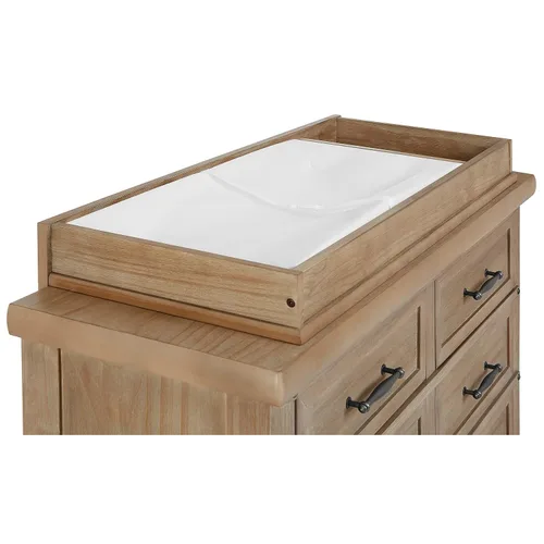 Miniatura 5 de Evolur Mini cambiador en madera de granero – Cambiador de tocador de madera maciza con soportes de seguridad y compartimentos de almacenamiento
