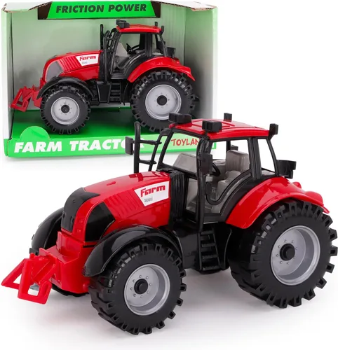 Miniatura 7 de Toyland Tractor agrícola accionado por fricción con sombrero de apertura, disponible en rosa, azul, rojo y verde (azul)