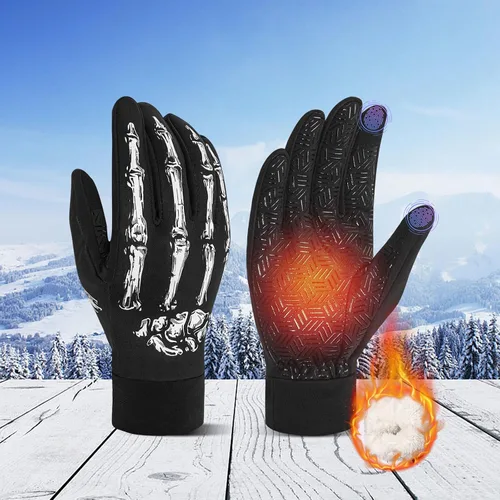 Miniatura 7 de Generic Guantes de invierno de lana para clima frío, impermeables, pantalla táctil, ciclismo, unisex, para adultos, rosa, ambidiestro, sin botones