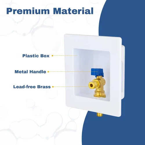 Miniatura 3 de Paquete de 1 caja de salida GUOFIS para máquina de hielo, entrada de crimpado PEX de 1/2 pulgada x salida de compresión de 1/4 de pulgada