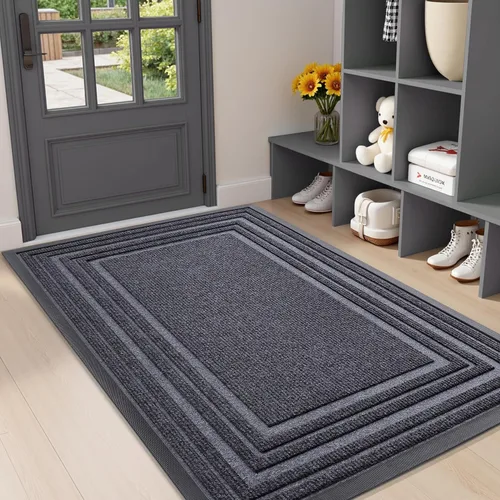 Miniatura 34 de Buganda Tapete para Puerta Delantera Entrada Interior y Exterior, Tapetes de Goma Natural Antideslizantes, Fácil de Limpiar, Perfil Bajo, Atrapa