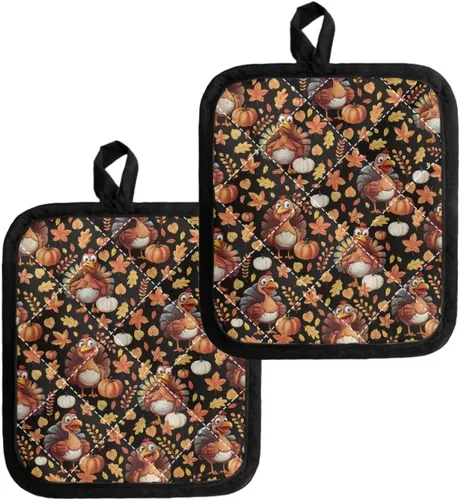 Miniatura 25 de UNICEU Porta ollas de mariposa con diseño de gallo, 2 paquetes para cocina, hornear, parrilla, cocinar, resistentes al calor, almohadillas calientes