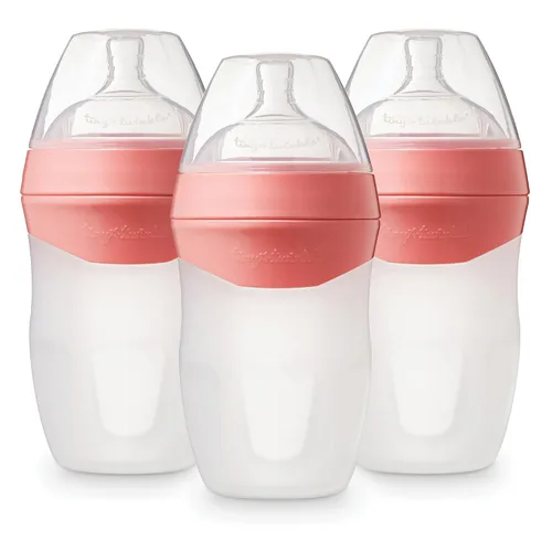 Miniatura 25 de Tiny Twinkle Biberón de silicona con agarre cómodo y pezón flexible suave, biberones suaves para recién nacidos y mayores (menta, 8 onzas)