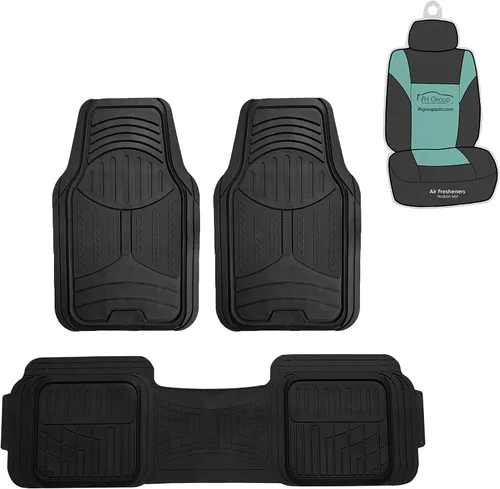 FH Group Climaproof™ - Alfombrillas de goma resistentes para sedán, SUV, camiones, alfombrillas de ajuste universal para automóvil, juego completo