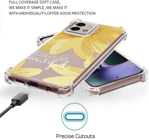 Miniatura 7 de Osophter Funda para Moto G Stylus 5G 2023: funda de teléfono para Motorola G Stylus 5G 2023 (flor de sol grande)
