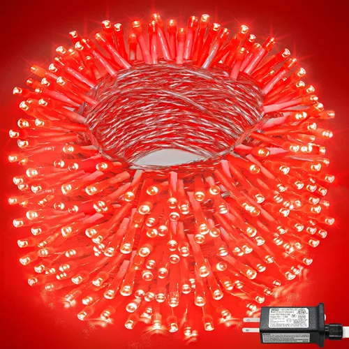 Miniatura 37 de Tira de 200 luces LED de 66 pies para exteriores, luces de Navidad conectables para interiores, cable transparente, impermeable, 8 modos de luces