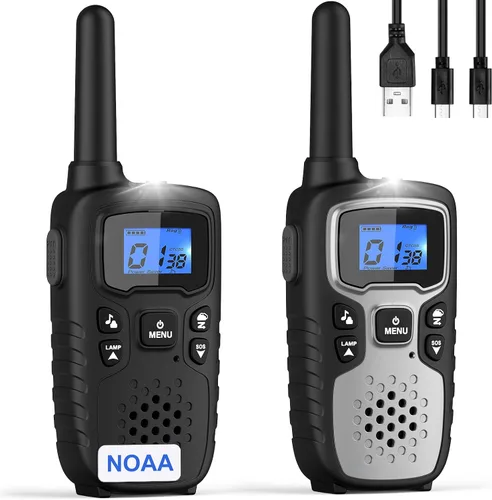 Miniatura 12 de Wishouse Walkie Talkies para Niños y Adultos - Radios de 2 Vías Recargables de Largo Alcance, Regalo, Accesorios para Senderismo, Equipo de Camping