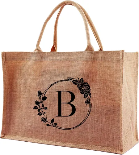 Miniatura 13 de A-Z - Bolsas grandes con iniciales con monograma para mujeres, regalos de agradecimiento para profesores, madres para el día de la madre