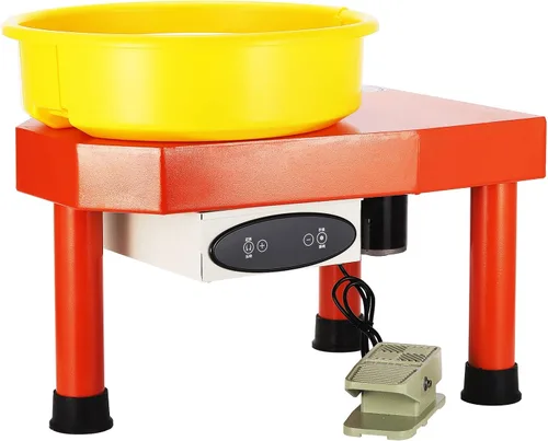 Huanyu Máquina de cerámica Máquina de cerámica Rueda de cerámica 250W 30CM Máquina formadora de cerámica con pedal y lavabo desmontable (110V,