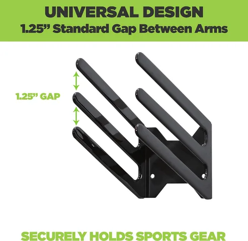 Miniatura 4 de HIDEit Mounts MBoard - Estante universal mediano fabricado en EE. UU., estante de pared horizontal de acero sumergido de goma, estante de wakeboard