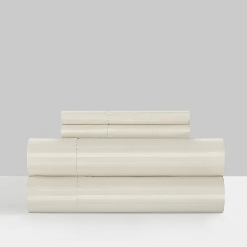 Miniatura 6 de Chic Home Siena - Juego de sábanas de 4 piezas con diseño de rayas de color sólido, incluye 1 encimera, 1 sábana bajera y 2 fundas de almohada, Verde