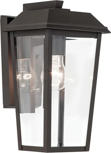 Miniatura 9 de Kichler Mathus 59118BKT - Lámpara de pared tradicional para exteriores, con textura negra, de lujo, con vidrio transparente, para paredes
