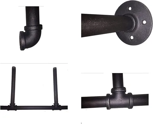 Miniatura 4 de Estante de tubo de hierro retro industrial para montaje en pared, estantería abierta de bricolaje, soporte colgado, estantes de cocina para mejoras