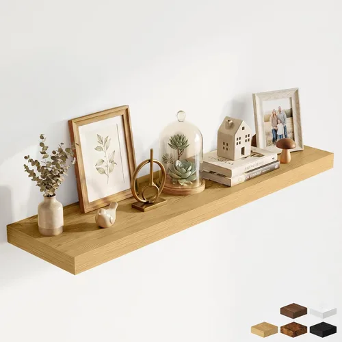 Miniatura 55 de Estantes flotantes de 48 pulgadas para pared, estante de chimenea de 10 pulgadas de profundidad, estantes flotantes de madera para pared, estantes