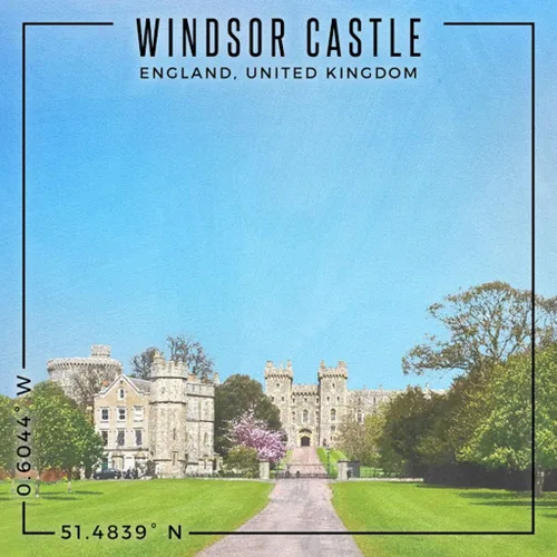 Miniatura 2 de Scrapbook Customs 39985 Windsor Castle England United Kingdom Coordinates - Papel para álbum de recortes de doble cara (12 x 12 pulgadas), 1 hoja