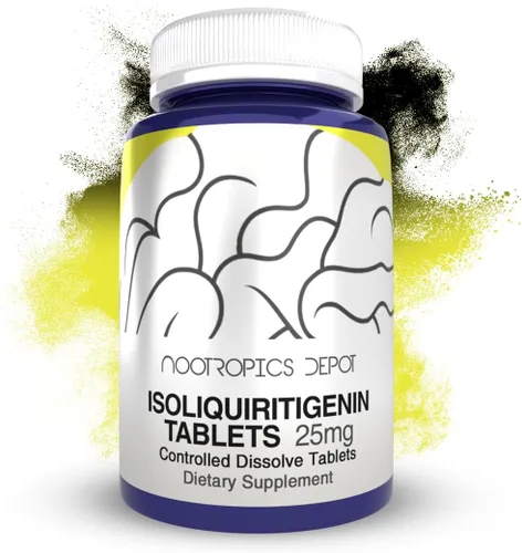 Nootropics Depot Tabletas de disolución controlada por isoliquiritigenina | 60 unidades | 25 mg | Extracto de regaliz | Glycyrrhiza glabra | Estado