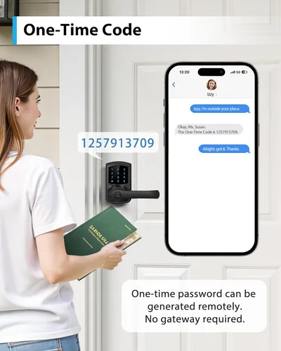 Miniatura 6 de Hidalife Cerradura de puerta inteligente con asa, cerradura digital de entrada sin llave con teclado para puertas delanteras, pantalla táctil