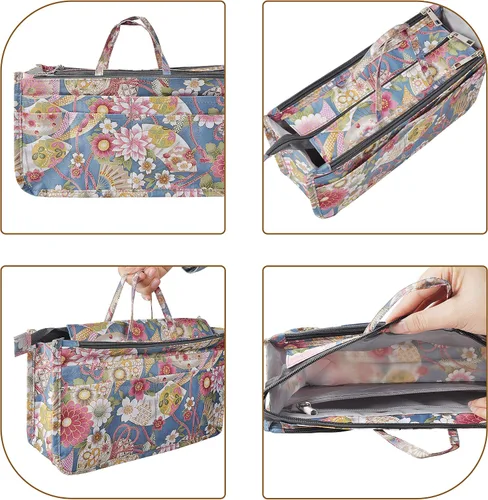 Miniatura 75 de Bolso de mano estilo cartera de Vercord para mujer con organizador incorporado, estampado bien definido, con manijas y cremallera, tamaño 2