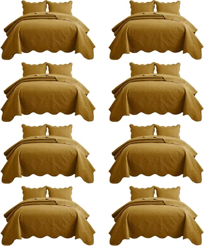 Miniatura 97 de IR Imperial Rooms Velvet Twin Quilt Bedspread Comforter Bedding Set 2 Pcs Diamond Pattern - (68"x86") Bedspread Coverlet + 1 Pillow Shams