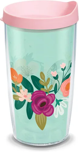 Miniatura 11 de Tervis Neo - Vaso aislado de doble pared con diseño floral menta hecho en Estados Unidos mantiene las bebidas frías y calientes, 16 onzas, taza