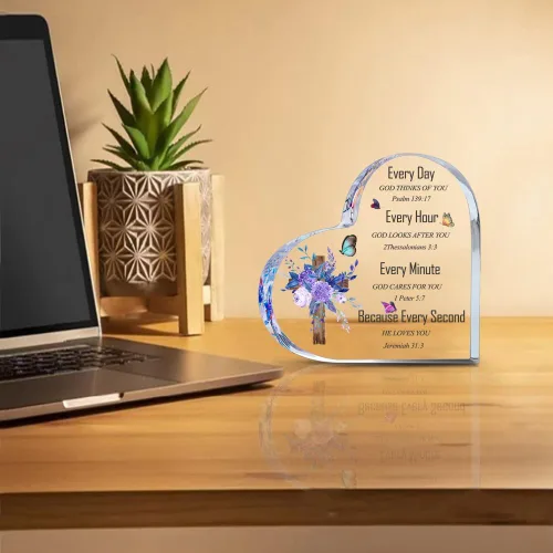 Miniatura 3 de Regalos cristianos para mujeres, hermanas, inspirador, positivo, apoyo emocional, decoración de escritorio, cruz para amigos, su hogar, letreros