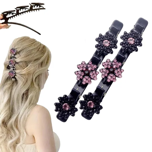Miniatura 30 de Pinzas para el cabello trenzadas con piedra de cristal brillante para mujeres y niñas, pinzas para el cabello con diamantes de imitación 2025