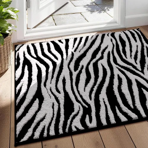 Miniatura 12 de YIHOUSE Alfombras de leopardo de 6 x 9 pies, alfombra suave de felpa lavable de pelo alto y bajo, antideslizante, no desprende pelusa, alfombra