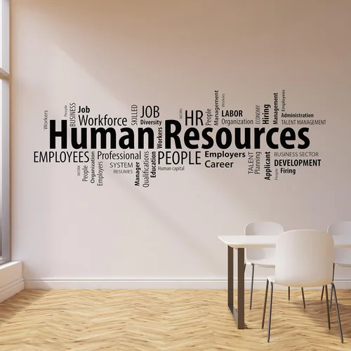 Miniatura 2 de Vinilo adhesivo de pared Recursos humanos Palabras de recursos humanos Administración de nube Pegatinas Mural Decoración grande (ig6223) Negro